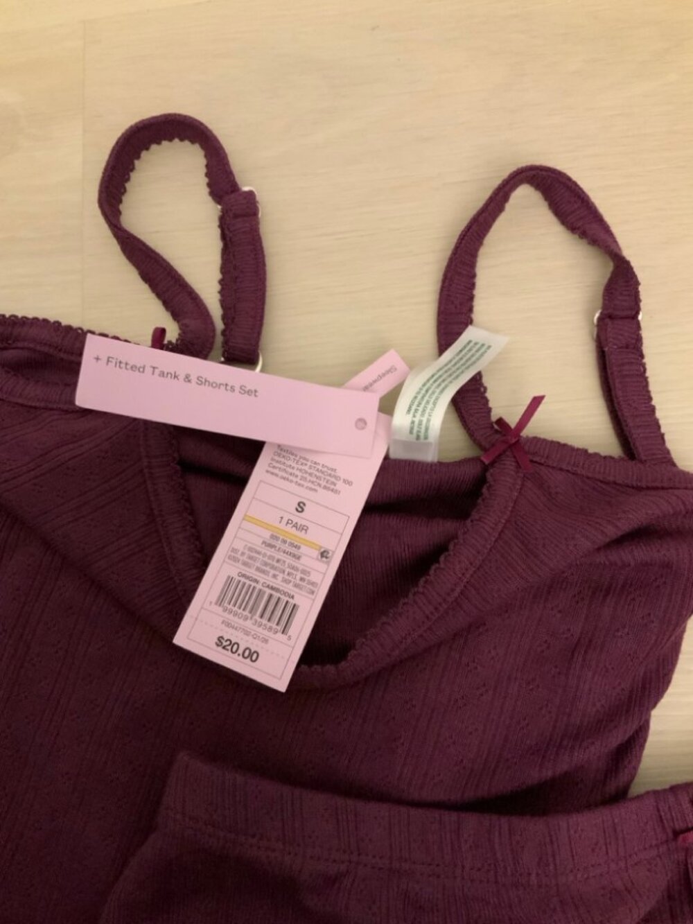 Target Purple Fitted Tank & Shorts Pajama Sleep Set Size S NWT